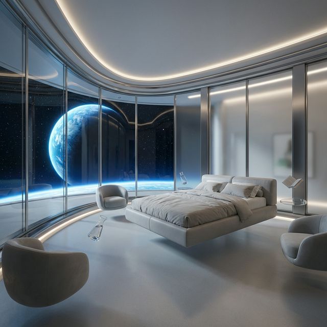 futuristic solar powered rover on moon surface crater edge, distant earth in black sky, high tech exploration vehicle, cinematic lighting, 8k, no people